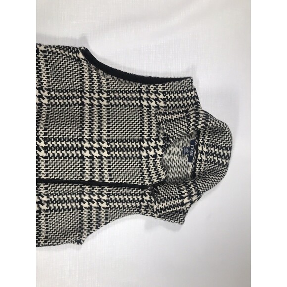 CHAPS Womens Sleeveless Cardigan Sweater Vest Large Black Check Cotton - Picture 4 of 9